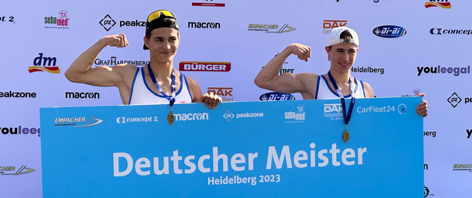 Len Grubert und Elias Dickenschied haben am vergangenen Wochenende erfolgreich an den Deutschen Sprintmeisterschaften in Heidelberg teilgenommen und einen Deutschen Meistertitel mit nach Hause gebracht.